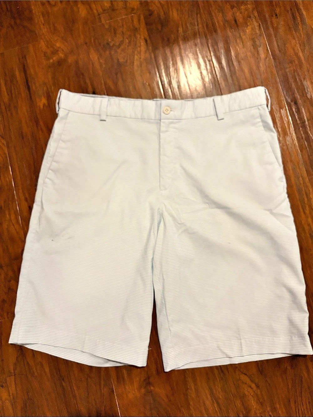 Nike Golf Dri-FIT Shorts Striped Golf Shorts White & Blue Size 35
